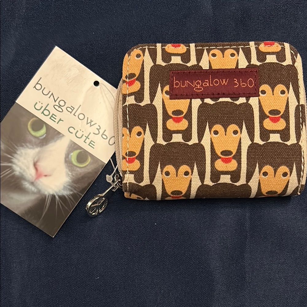 NWT Bungalow 360 Dachshund Pattern Wallet